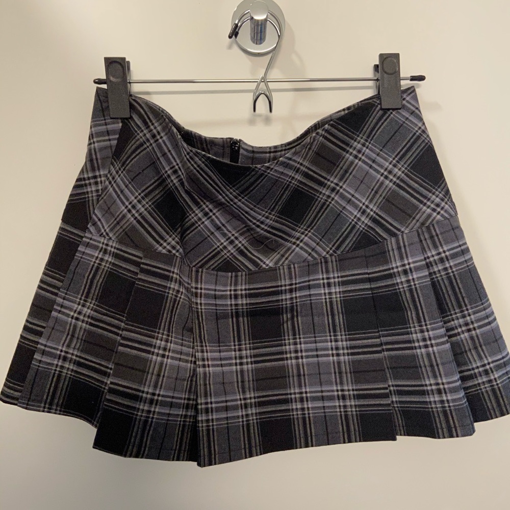 Plaid short mini skirt